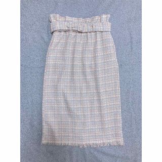 ザラ(ZARA)のZARAツイードパステルスカート 膝丈スカート 春カラー ハイウエストスカート (ひざ丈スカート)