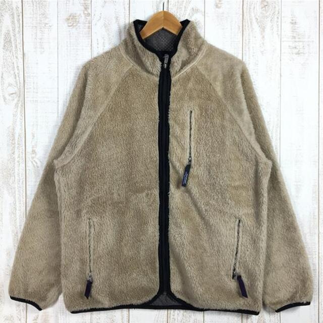 MENs M  パタゴニア 1997 レトロ カーディガン RETRO CARDIGAN ナチュラル×ダークアッシュ アメリカ製 パイル フリース ジャケット 生産終了モデル 入手困難 極上美品 PATAGONIA 23022 Natural / Dark Ash / Regal Purple ベージュ系