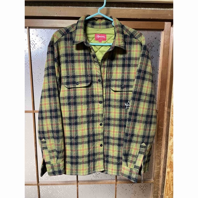 美品 Supreme Quilted Plaid Flannel shirt S