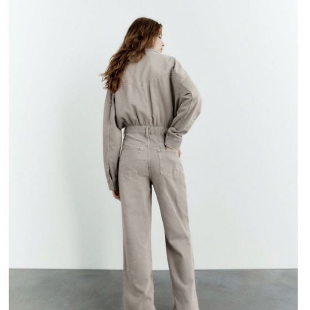 ZARA デニム TRF ジャンプスーツ グレー オーバーオール S 大きめ