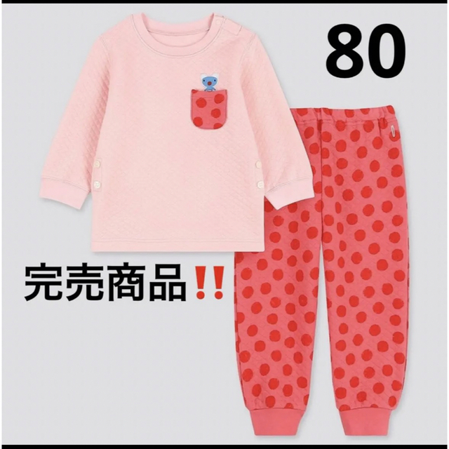 UNIQLO(ユニクロ)のユニクロ キルトパジャマ ペネロペ 80cm キッズ/ベビー/マタニティのベビー服(~85cm)(パジャマ)の商品写真