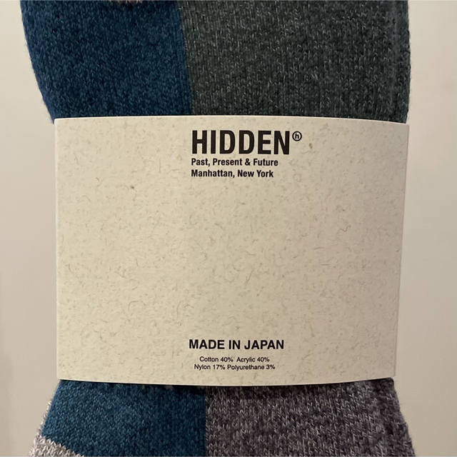 希少‼️ HIDDEN Patchwork Socks 灰/青 新品 メンズのレッグウェア(ソックス)の商品写真