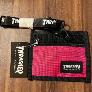 スラッシャー(THRASHER)のスラッシャー　ネックパスケース　ブラック／ピンク(パスケース/IDカードホルダー)