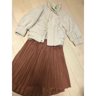 マウジー(moussy)のmoussyボアブルゾン　プリーツロングスカート(ブルゾン)