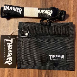 スラッシャー(THRASHER)のスラッシャー　ネックパスケース　ブラック／ホワイト(名刺入れ/定期入れ)