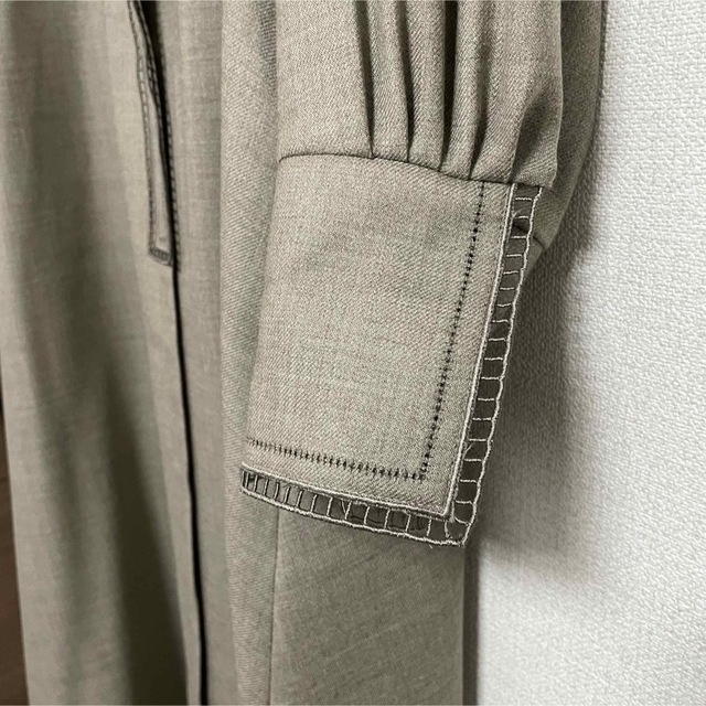 ebure エブール 21AW ウールサキソニー テントレースシャツワンピース