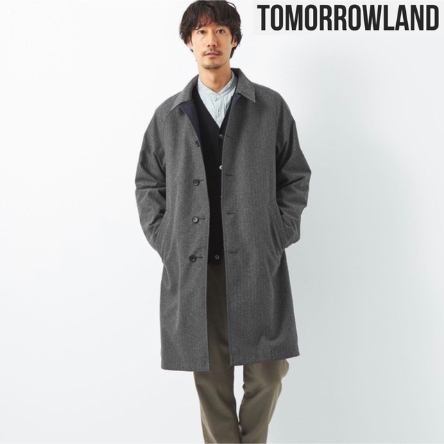 【美品】TOMORROWLAND カシミヤ混 トレンチコート 濃グレー