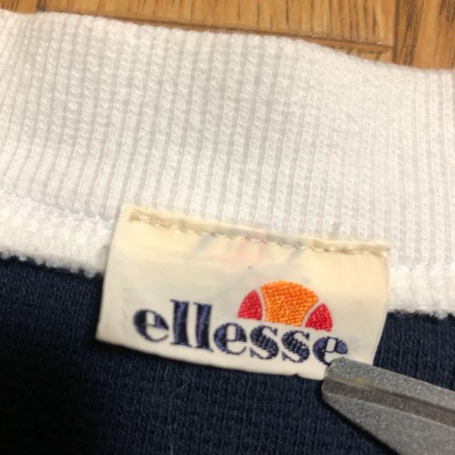 ellesse(エレッセ)の90s 日本製 ellesse コットン ベスト 刺繍 S 紺 白 古着 メンズのトップス(ベスト)の商品写真