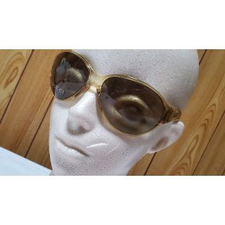 正規新古 レア グッチ エンブレムロゴ クリアリフレクション サングラス茶 軽量