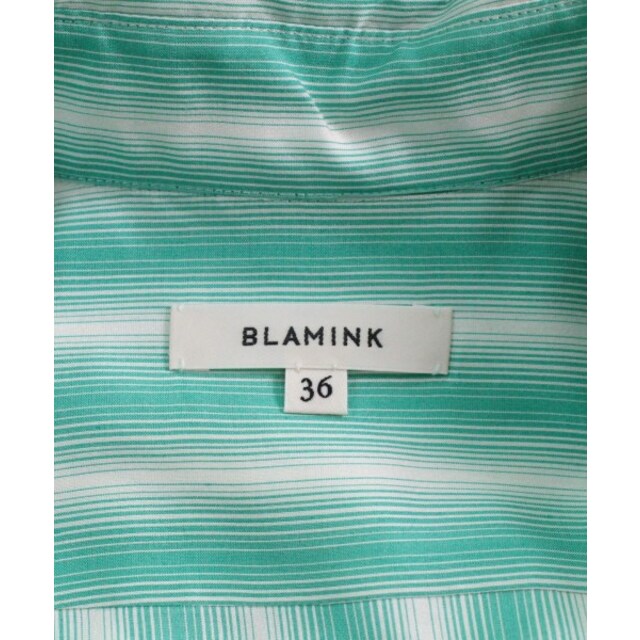 BLAMINK ブラミンク ブラウス 36(S位) 緑x白(ストライプ) | www