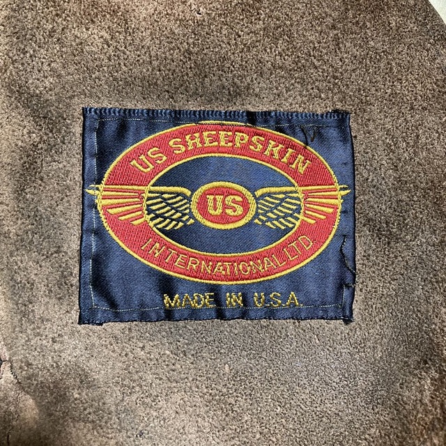 U.S.SHEEPSKIN USA製 羊革 ブラウン B-3 ムートンジャケット