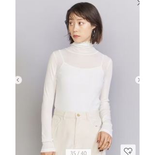 ビューティアンドユースユナイテッドアローズ(BEAUTY&YOUTH UNITED ARROWS)の【BEAUTY&YOUTH】リブ シアー タートルネック 白(カットソー(長袖/七分))