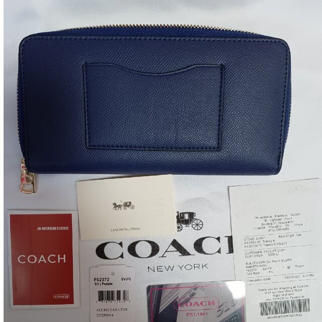 COACH(コーチ)のCOACH長財布ブルー メンズのファッション小物(長財布)の商品写真