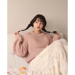 muguet volume ami knit pink(ニット/セーター)