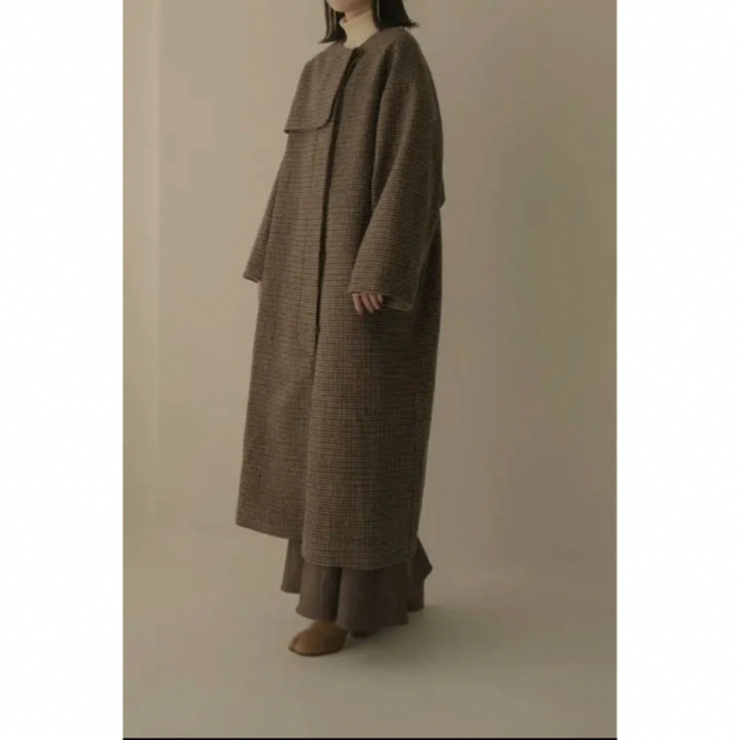 eaphi no collar wool check coatの通販 by 【】 nami's shop｜ラクマ