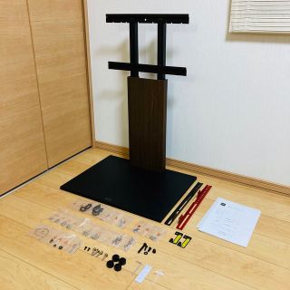 ウォール(WALL)の【美品】壁寄せテレビスタンド WALL V2 ロータイプ ウォルナット(棚/ラック/タンス)