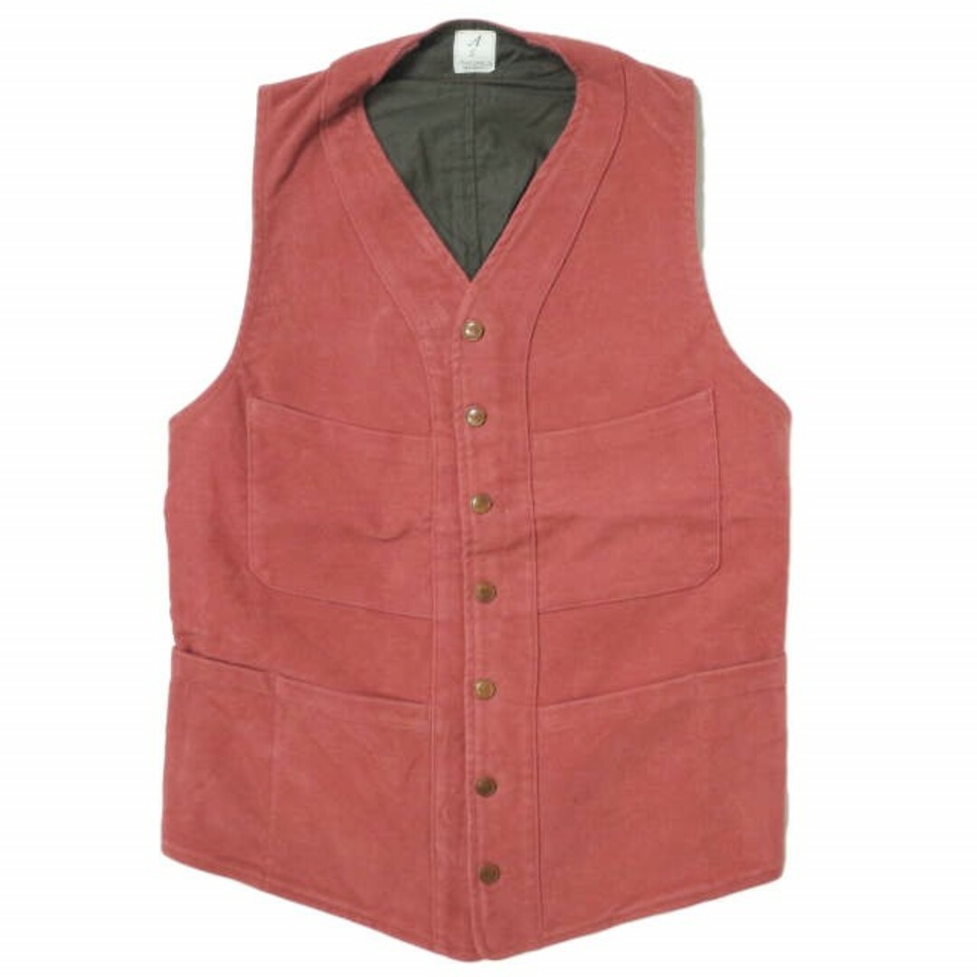 ANATOMICA アナトミカ フランス製 SAGAN VEST - ENGLISH MOLESKIN モールスキン サガンベスト S BRICK RED ジレ ハンティング トップス【ANATOMICA】