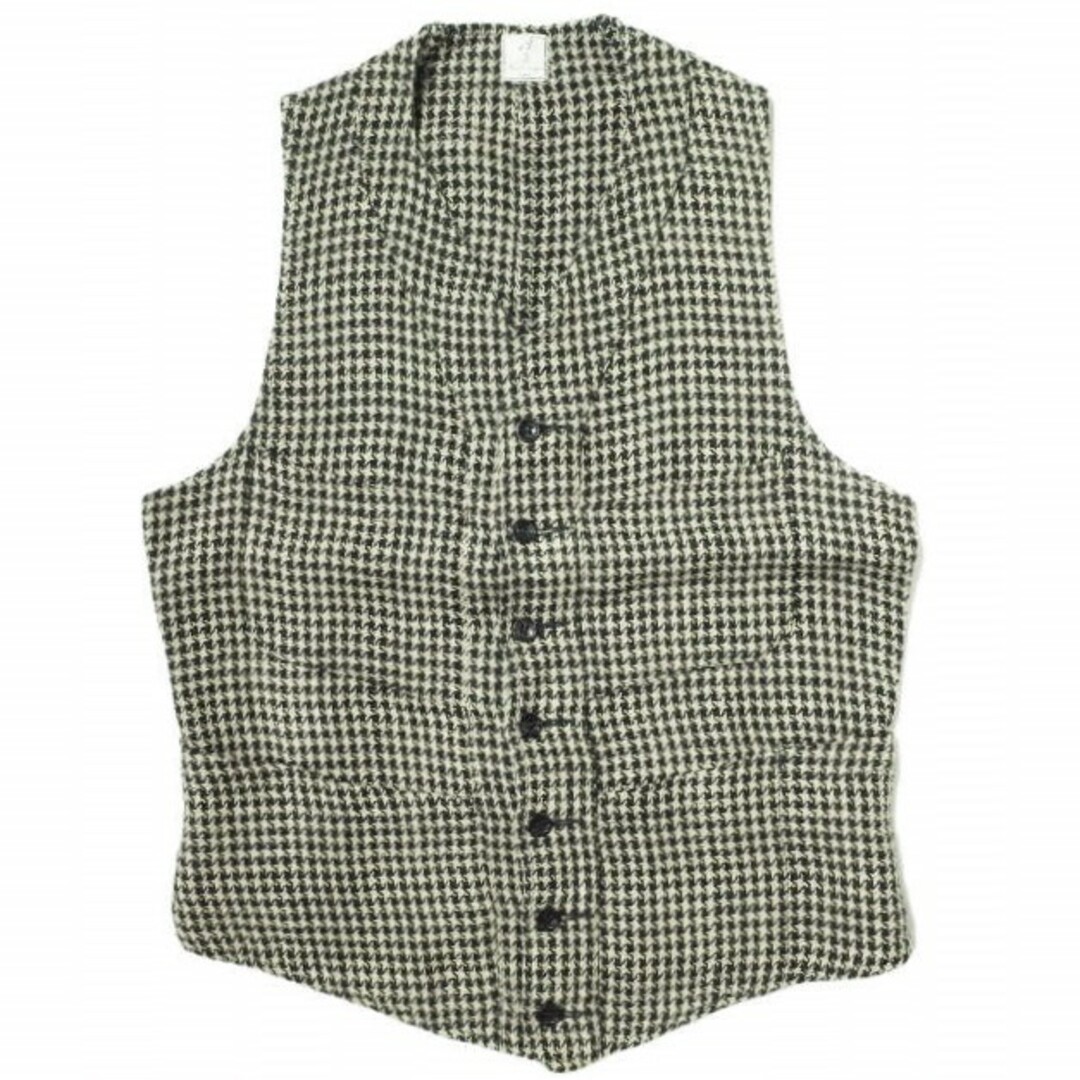 ANATOMICA アナトミカ フランス製 SAGAN VEST - HOUNDSTOOTH LINEN ハウンドトゥースリネンサガンベスト S BEIGE/BLACK ジレ ハンティング 千鳥格子 チェック トップス【ANATOMICA】