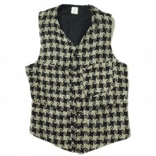 アナトミカ(ANATOMICA)のANATOMICA アナトミカ フランス製 SAGAN VEST - BIG HOUNDSTOOTH LINEN ビッグハウンドトゥースリネンサガンベスト S BEIGE/BLACK ジレ ハンティング 千鳥格子 チェック トップス【中古】【ANATOMICA】(ベスト)