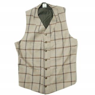 アナトミカ(ANATOMICA)のANATOMICA アナトミカ フランス製 SAGAN VEST - COTTON PLAID コットンチェックサガンベスト S BEIGE ジレ ハンティング トップス【中古】【ANATOMICA】(ベスト)