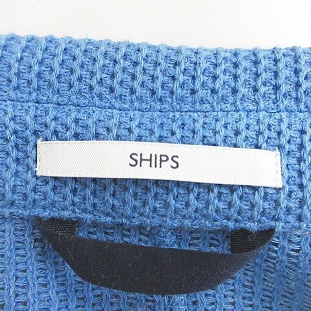 SHIPS(シップス)のシップス ジャケット ニットジャケット テーラーカラー シングル 長袖 青 M メンズのジャケット/アウター(テーラードジャケット)の商品写真