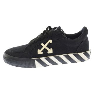 オフホワイト(OFF-WHITE)のOFF-WHITE オフホワイト Low Vulcanized CANVAS キャンバス アローロゴ ローカットスニーカー ブラック OMIA085R21FAB0011001(スニーカー)