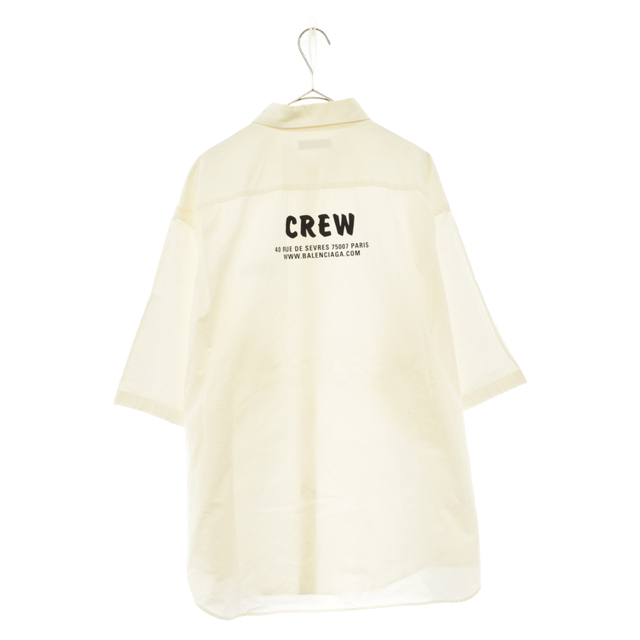 BALENCIAGA バレンシアガ CREW SHORT SHIRT 62251 TIM39 クルー ショートスリーブシャツ ホワイト ロゴ #dg2302