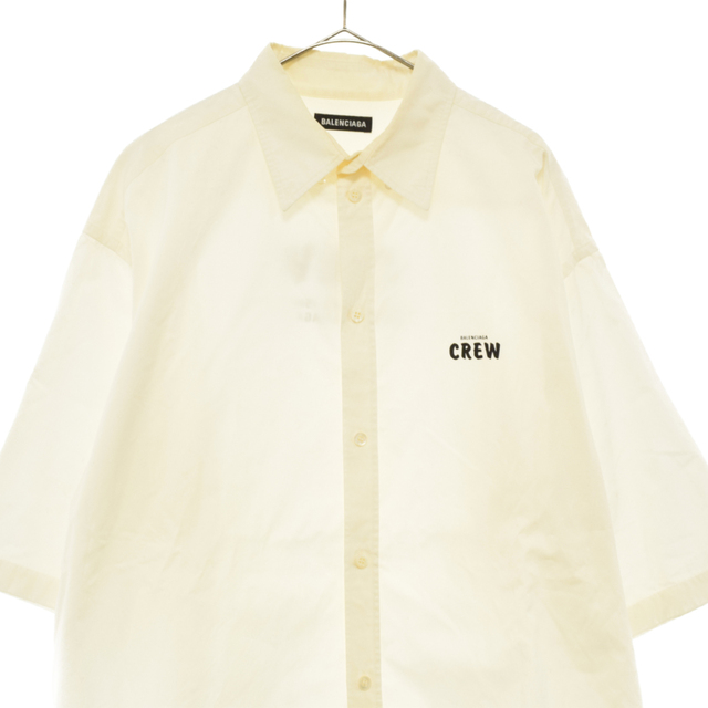 BALENCIAGA バレンシアガ CREW SHORT SHIRT 62251 TIM39 クルー ショートスリーブシャツ ホワイト ロゴ #dg2302