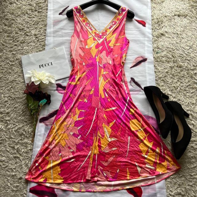 男女兼用 カジュアルウェア 【良品】EMILIO PUCCI ノースリーブドレス