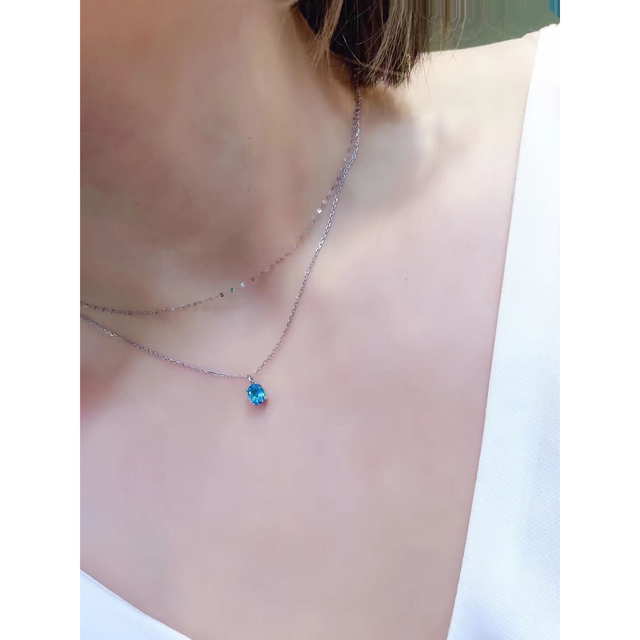 専門店では 天然パライバトルマリン ネックレス0.67ct k18