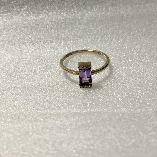 Spick & Span(スピックアンドスパン)のLilas スクエアアメジスト*ダイヤモチーフリング K10 レディースのアクセサリー(リング(指輪))の商品写真