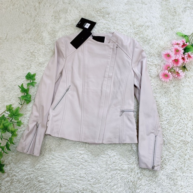 流行に 新品未使用 ICB レザージャケット ライダース ノーカラー