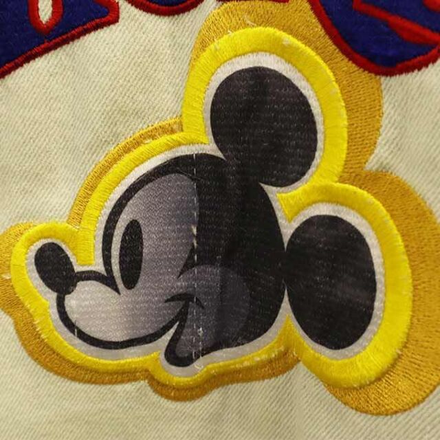 トウキョウディズニーランド ミッキーマウス ワッペン刺繍 デニムジャケット M ブルー Tokyo Disneyland メンズ 【中古】  【230212】 メンズのジャケット/アウター(ダッフルコート)の商品写真