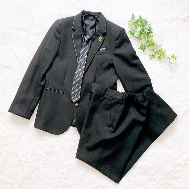 入学式ミッシェルアルフレッド フォーマルスーツセット 150 ブラック 黒 ネクタイ