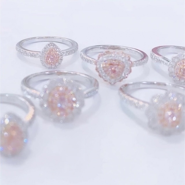 本日まで値下げ♡試着のみ♡美品♡ピンクダイヤモンド♡リング♡7号 レディースのアクセサリー(リング(指輪))の商品写真