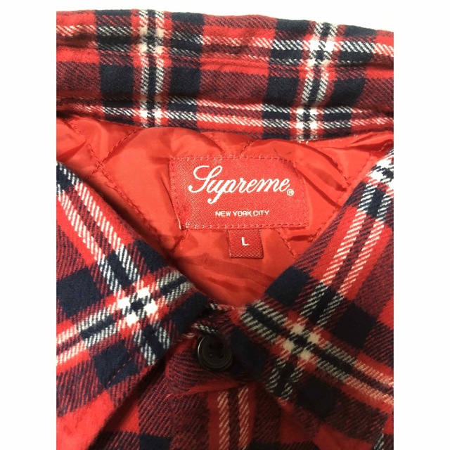 Supreme Quilted Arc Logo Flannel XL