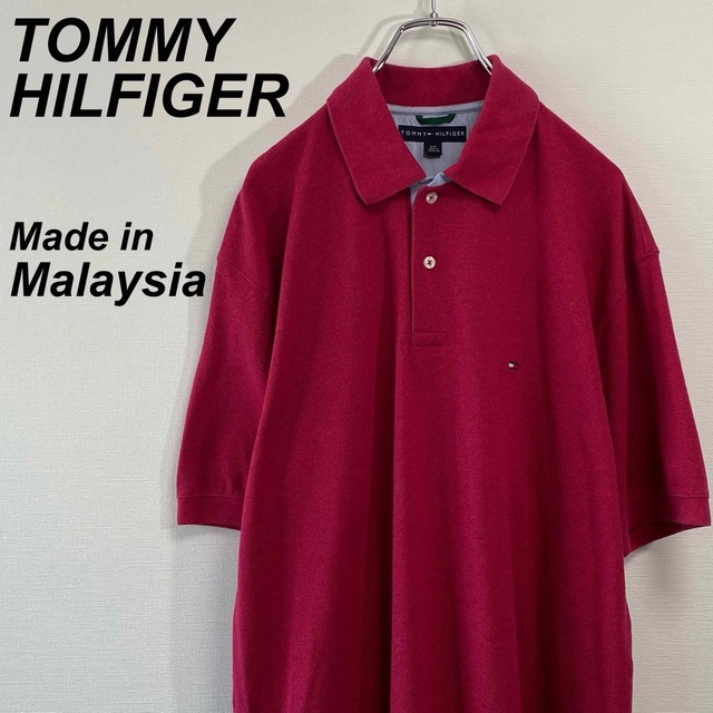 TOMMY HILFIGER(トミーヒルフィガー)の古着 トミーヒルフィガー 半袖 ポロシャツ L 刺繍ロゴ マレーシア製 メンズのトップス(ポロシャツ)の商品写真