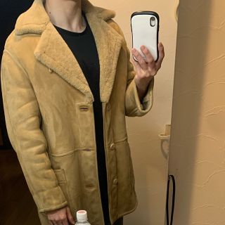 サンローラン(Saint Laurent)のサンローラン　ムートン　ドロップショルダー　レクタングルコート(その他)