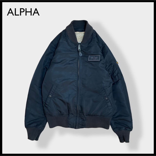 ALPHA】フライトジャケット MA-1 ブルゾン 中綿 ロゴ ワッペン
