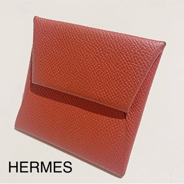 HERMES エルメス バスティア コインケース 赤 小銭入れ ヴィンテージ-