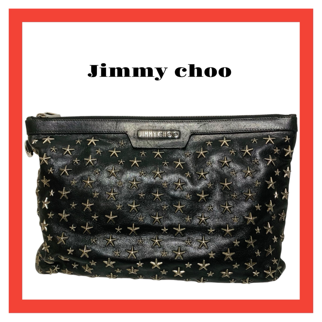 定価¥124800本物　JIMMY CHOO クラッチバッグ星型スタッズ正規品