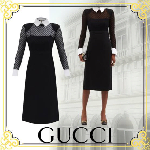 Gucci - 【GUCCI】GGエンブロイダリー チュール ドレス