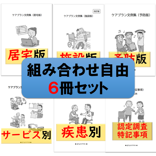 6冊セット)ケアプラン文例【組み合わせ自由】 【在庫限り】 www.gold