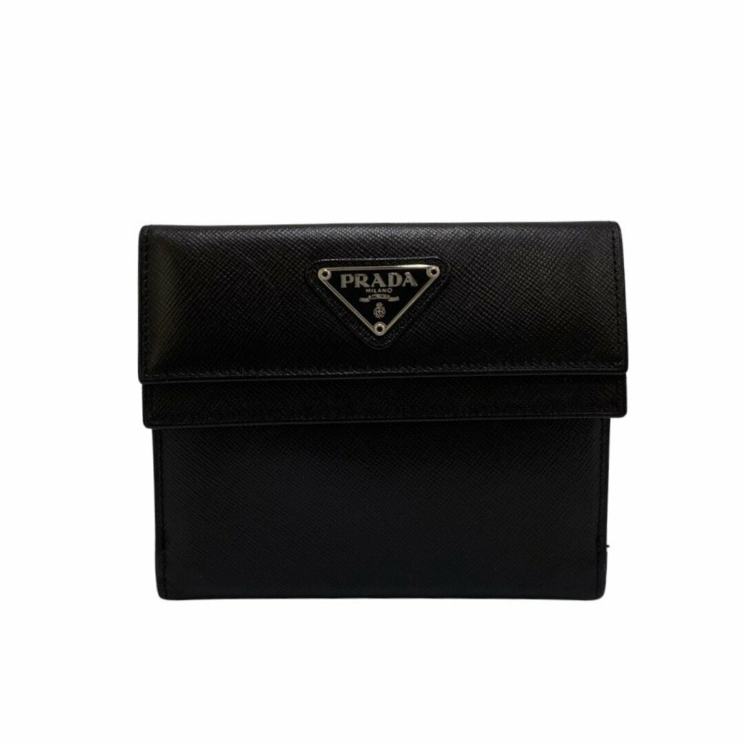 PRADA/プラダ サフィアーノ 二つ折り財布 ミニウォレット ブラック tic