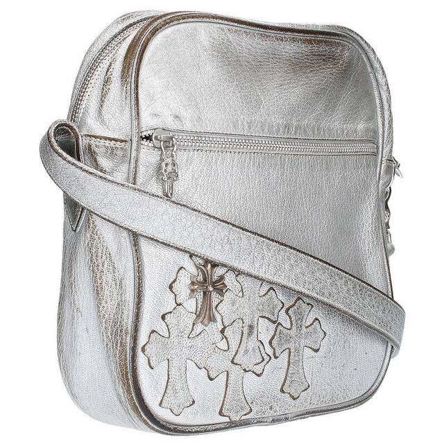 贅沢屋の Chrome Hearts メンズ CHクロス付きセメタリークロスパッチレザーショルダーバッグ BAG/タカバッグ TAKA クロムハーツ - ショルダーバッグ
