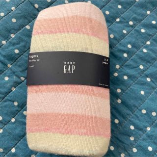 ベビーギャップ(babyGAP)の新品　baby gap ピンクボーダータイツ　100cm(靴下/タイツ)