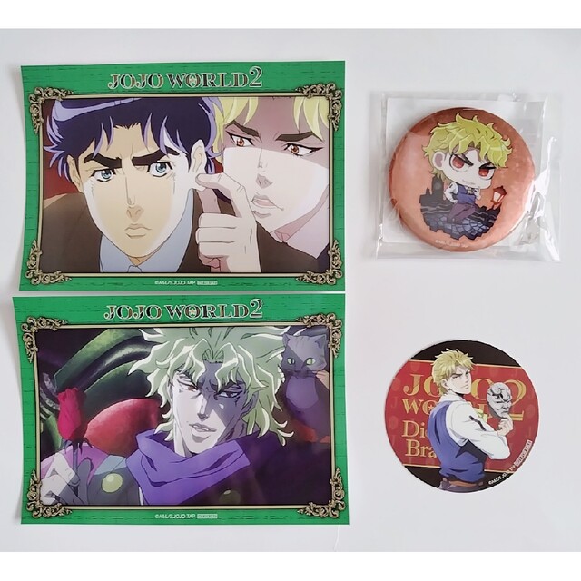 JOJO - ジョジョワールド2 ブロマイド＆缶バッジ＆ステッカーセットの