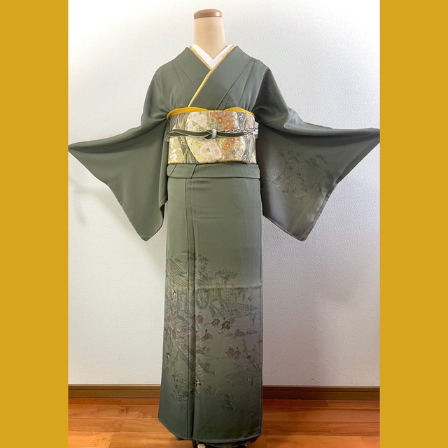 訪問着美品未使用❗️5点セット49800円スワトウ刺繍.身丈164裄丈70,5