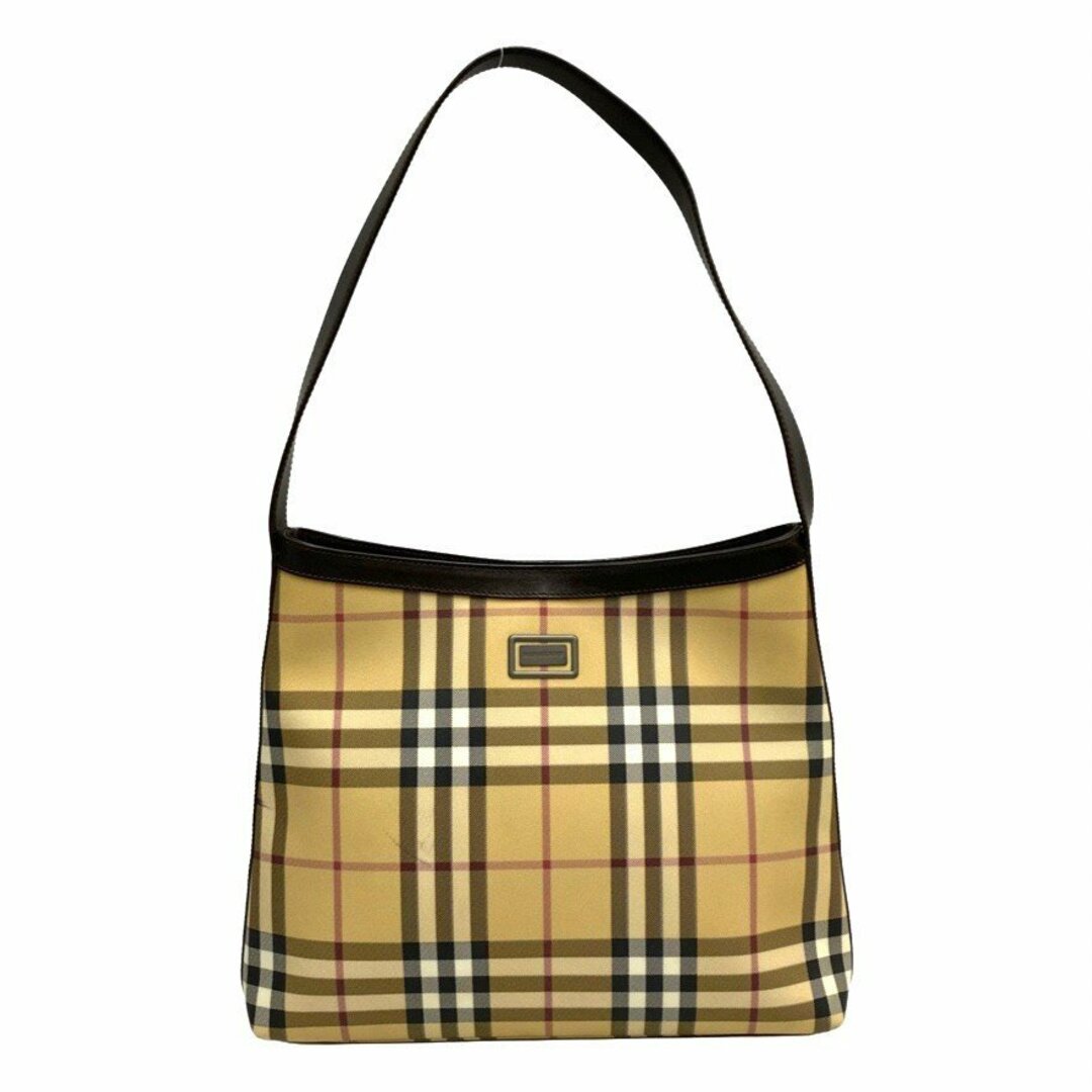 極 美品 BURBERRY バーバリー ノバチェック レザー キャンバス トート