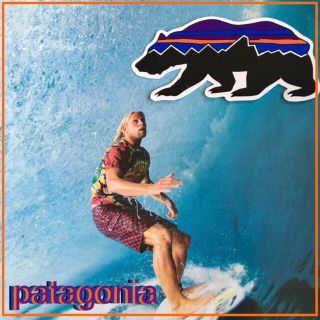 パタゴニア(patagonia)のpatagoniaパタゴニア限定激レア型抜きbearベアーステッカー(サーフィン)